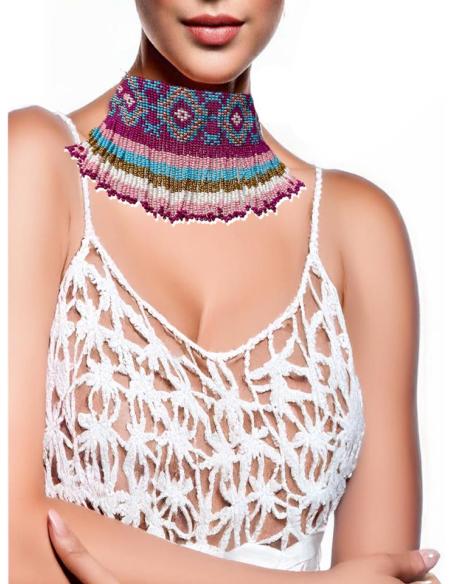 COLLARES CHOKER FUCSIAS ROSAS Y AZULES TURQUESAS | ACCESORIOS MODA