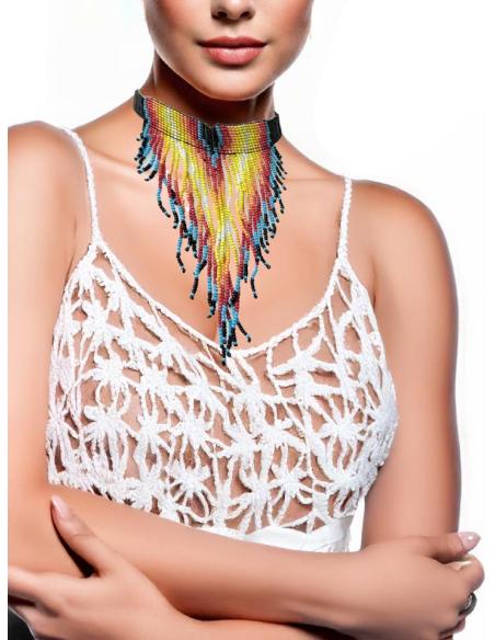 COLLARES MUJER CHOKER NEGRO Y MULTICOLOR BOHO CHIC | ACCESORIOS MODA