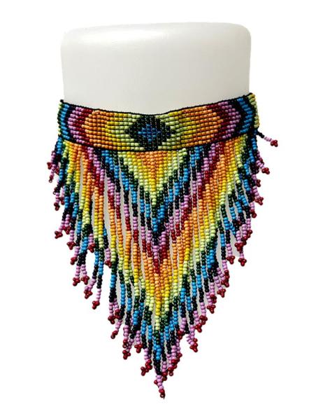 COLLARES CHOKER DE MUJER MULTICOLORES CON FLECOS | ACCESORIOS MODA