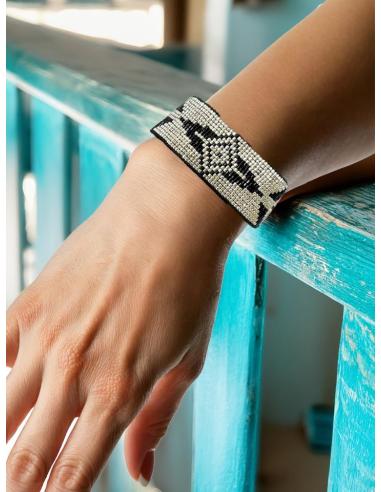 PULSERAS ANCHAS NEGRAS Y PLATEADAS MODA BOHO CHIC | ACCESORIOS MUJER