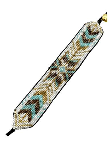 PULSERAS ANCHAS BOHO BLANCAS DORADAS Y TURQUESAS | ACCESORIOS MUJER