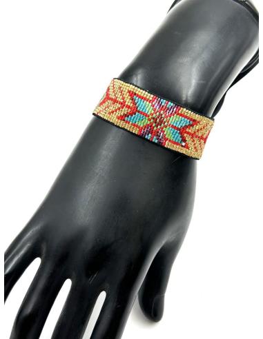 PULSERAS ROJAS DORADAS VERDES Y AZULES ANCHAS BOHO | MODA MUJER