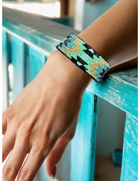 PULSERAS MODA AZULES VERDES NEGRAS Y DORADO | ACCESORIOS MUJER