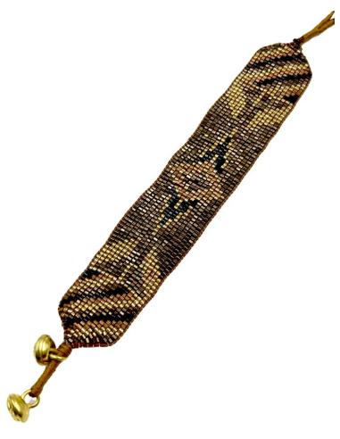 PULSERAS MARRONES Y DORADAS ANCHAS ESTILO ETNICO | ACCESORIOS MUJER