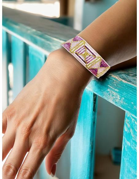 PULSERAS ROSAS ANCHAS PARA MUJER MODA BOHO CHIC | ACCESORIOS ONLINE