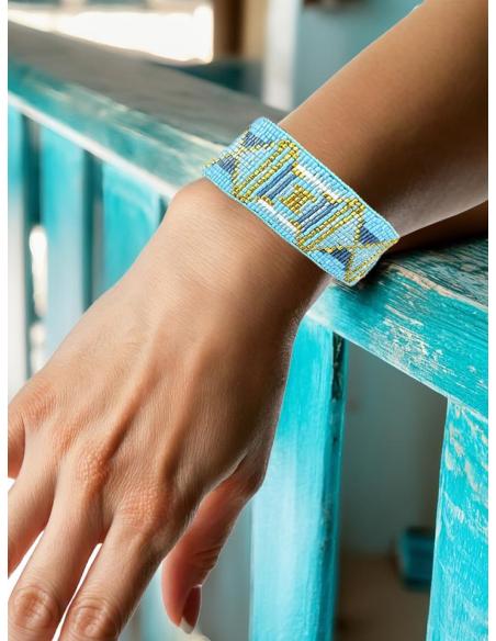 PULSERAS PARA VERANO AZULES ANCHAS DE DIA Y NOCHE | ACCESORIOS MUJER