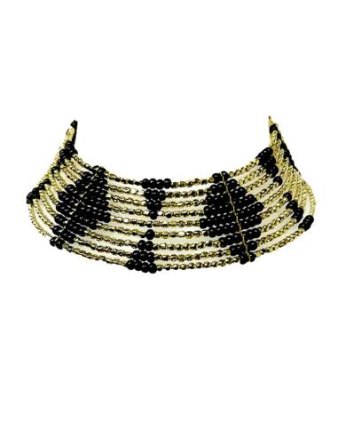 COLLARES CHOKER DORADOS Y NEGROS ANCHOS TRIBALES | ACCESORIOS MUJER
