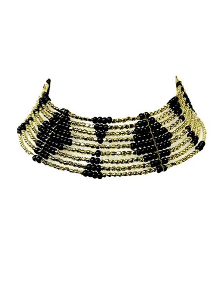 COLLARES CHOKER DORADOS Y NEGROS ANCHOS TRIBALES | ACCESORIOS MUJER