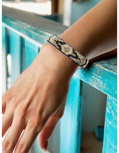 PULSERAS NEGRAS GRISES Y BLANCO ROTO MIJUKI | ACCESORIOS MUJER
