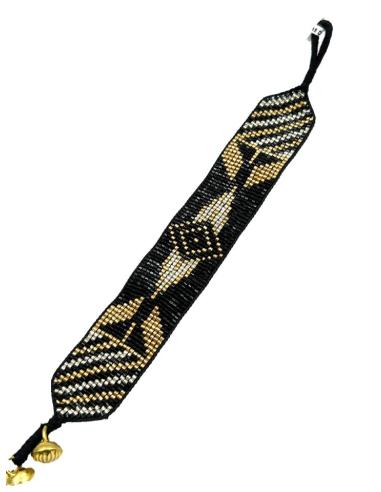 PULSERAS ANCHAS NEGRAS DORADAS Y PLATEADAS MIJUKI | MODA MUJER