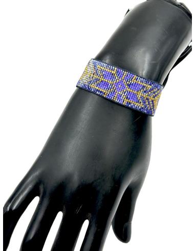PULSERAS MORADAS Y DORADAS ANCHAS MODA BOHEMIA | ACCESORIOS MUJER