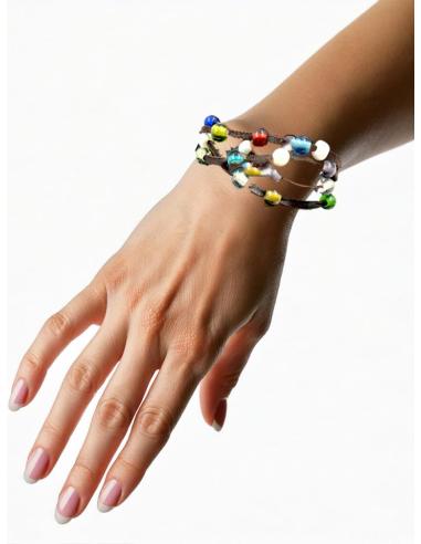 PULSERAS MUJER CUERO VARIAS HILERAS Y MULTICOLOR | EL JARDIN DEL DESEO