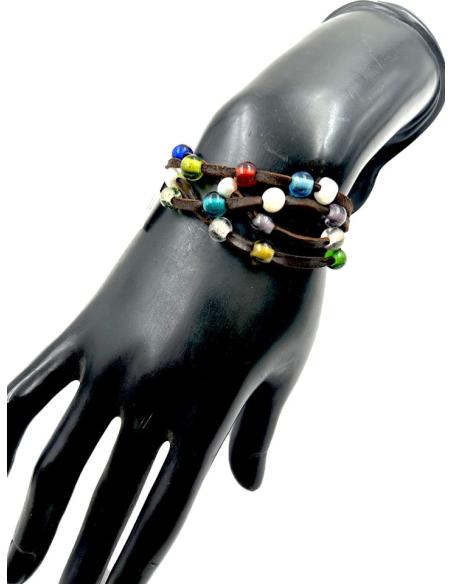 PULSERAS MUJER CUERO VARIAS HILERAS Y MULTICOLOR | EL JARDIN DEL DESEO