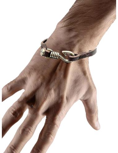 PULSERAS PARA HOMBRE CUERO MARRON Y CIERRE GANCHO | EL JARDIN DEL DESEO