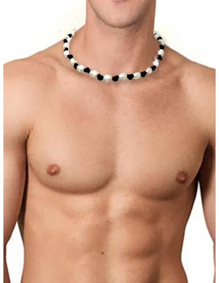 COLLARES MUJER DE CUERO MARRON Y PERLAS DE RIO | EL JARDIN DEL DESEO