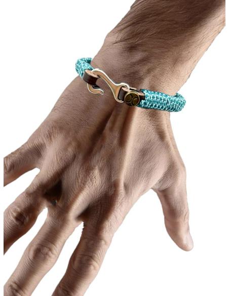 PULSERAS HOMBRE DE CUERO Y CUERDA VERDE Y AZUL | EL JARDIN DEL DESEO