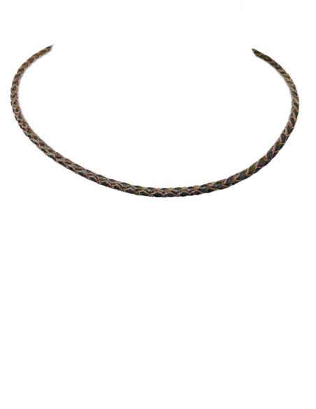 COLLARES HOMBRE DE CUERO CORDON MARRON TRENZADO | EL JARDIN DEL DESEO
