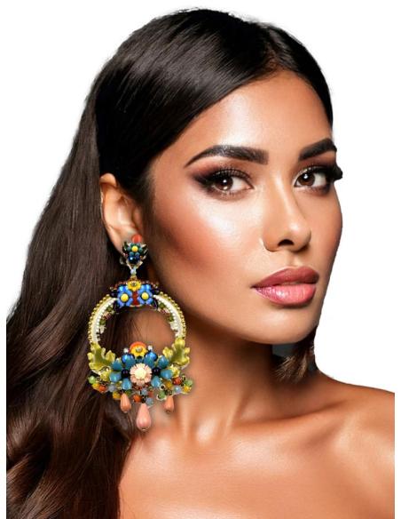 PENDIENTES LARGOS DE DISEÑO FLAMENCO PARA BODAS | PENDIENTES INVITADA