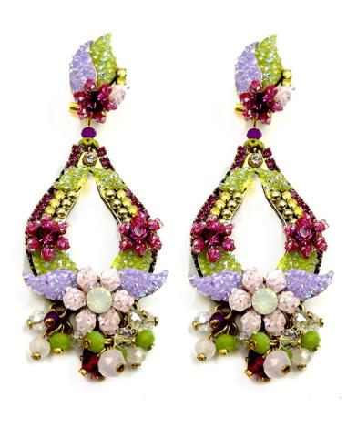 PENDIENTES LARGOS LILAS Y VERDES AGUA PARA BODAS | PENDIENTES INVITADA