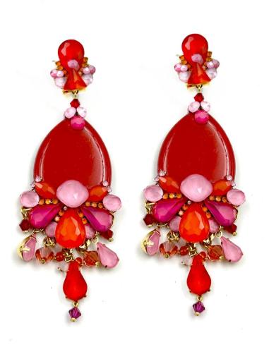 PENDIENTES BODA LARGOS ROJOS FUCSIAS Y NARANJAS | PENDIENTES INVITADA