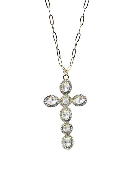 COLLARES DORADOS CADENA CON CRUZ ELEGANTE | COLLARES MUJER