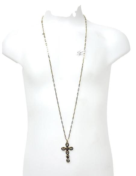 COLLARES DORADOS CADENA CON CRUZ ELEGANTE | COLLARES MUJER
