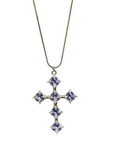 COLLARES MUJER DE CRUZ CRISTAL Y CADENA LARGA | JOYAS CON CRUCES