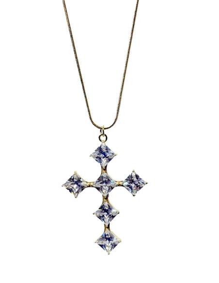 COLLARES MUJER DE CRUZ CRISTAL Y CADENA LARGA | JOYAS CON CRUCES