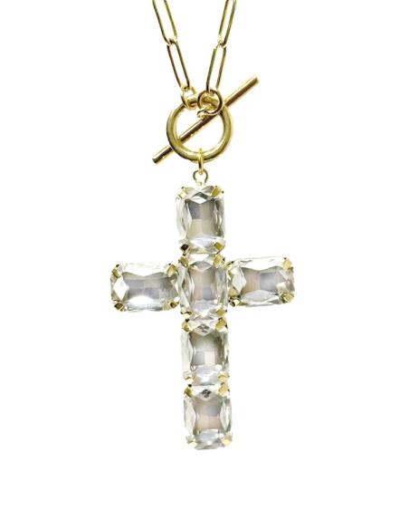 COLLARES DORADOS CON CRUCES CADENA CORBATERO | JOYAS MUJER
