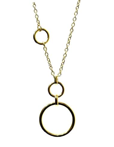 COLLARES MUJER DORADOS LARGOS CON ARANDELAS | JOYAS ACERO