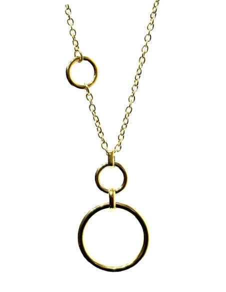 COLLARES MUJER DORADOS LARGOS CON ARANDELAS | JOYAS ACERO