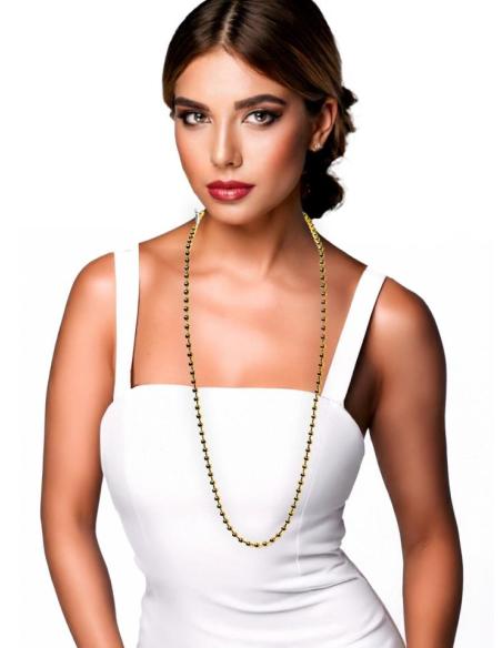 COLLARES DORADOS LARGOS CADENA DE BOLITAS | JOYAS DE MUJER