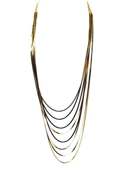 COLLARES DORADOS LARGOS CON VARIAS CADENAS | JOYAS DE MODA