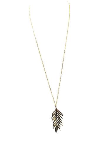 COLLARES MUJER DORADOS CADENA CON HOJITA | JOYAS MODA
