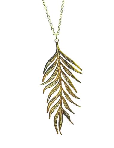 COLLARES MUJER DORADOS CADENA CON HOJITA | JOYAS MODA