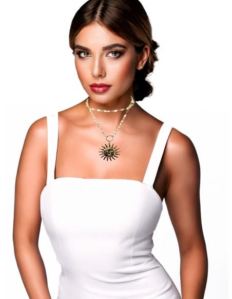 COLLARES MUJER DORADOS CADENA ESLABON Y SOL | JOYAS DE MODA