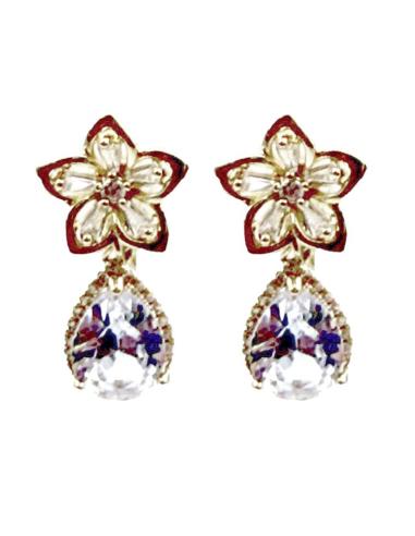 PENDIENTES DE CLIP LARGOS DORADOS PARA BODAS CON DESTELLOS BRILLO