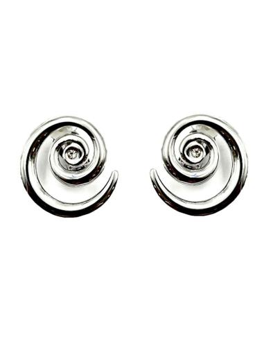 PENDIENTES MUJER DE CLIP PLATEADOS CON ESPIRAL | EL JARDIN DEL DESEO