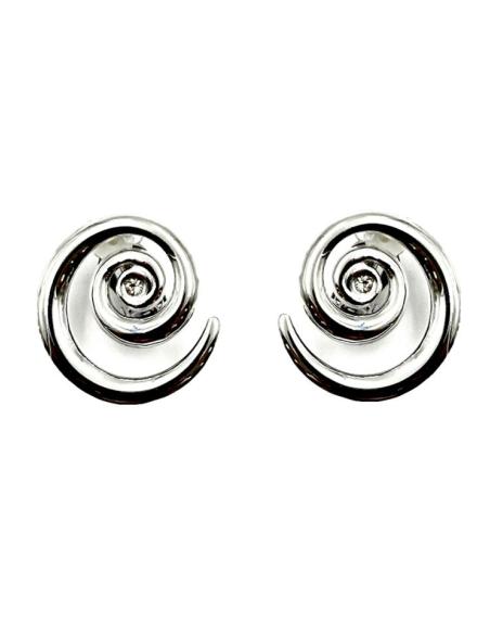 PENDIENTES MUJER DE CLIP PLATEADOS CON ESPIRAL | EL JARDIN DEL DESEO