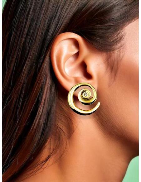 PENDIENTES MUJER DE CLIP DORADOS CON ESPIRAL | EL JARDIN DEL DESEO
