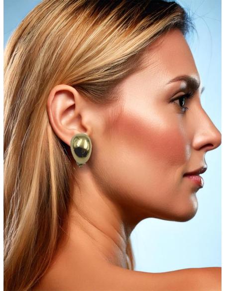 PENDIENTES CLIP DE AROS DORADOS PARA DIA Y NOCHE