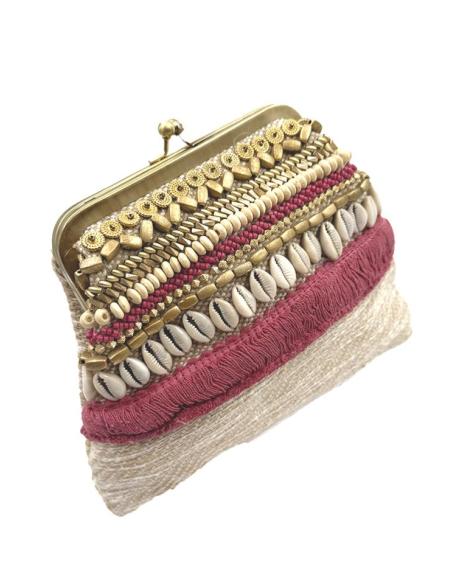 BOLSOS BEIGE Y ROSADO CON CONCHAS BODAS VERANO | BOLSOS VERANO