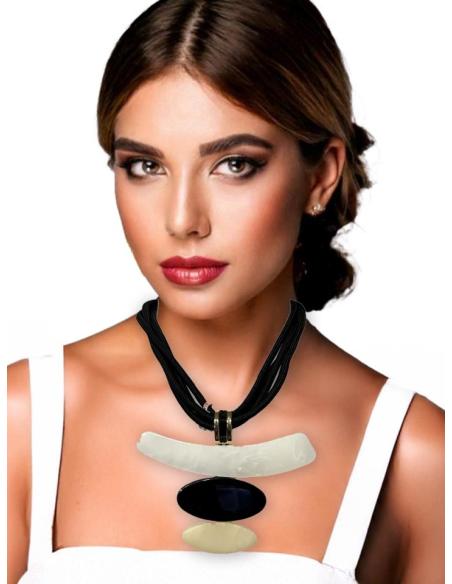 COLLARES NEGROS Y BLANCOS ESTILO BOHO CHIC | COLLARES AFRICA MUJER