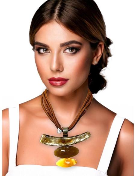 COLLARES MARRONES Y MOSTAZAS ESTILO BOHO CHIC | COLLARES AFRICA MUJER