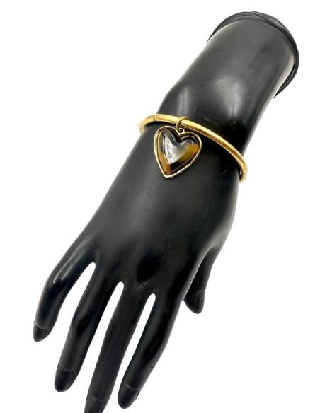 PULSERAS MUJER DORADAS CON CORAZON CAREY | JOYAS EN ACERO