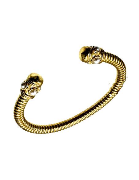PULSERAS DE MUJER DORADAS CON PERLAS | JOYAS ACERO