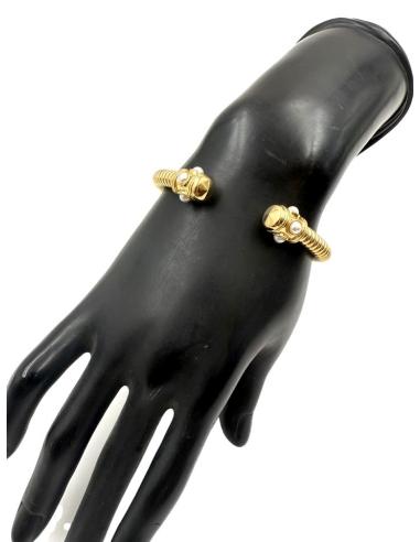 PULSERAS DE MUJER DORADAS CON PERLAS | JOYAS ACERO