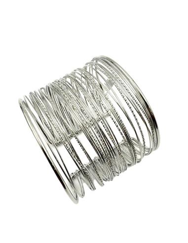 PULSERAS MUJER PLATEADAS ANCHAS AROS BOHOCHIC | ACCESORIOS DIA Y NOCHE
