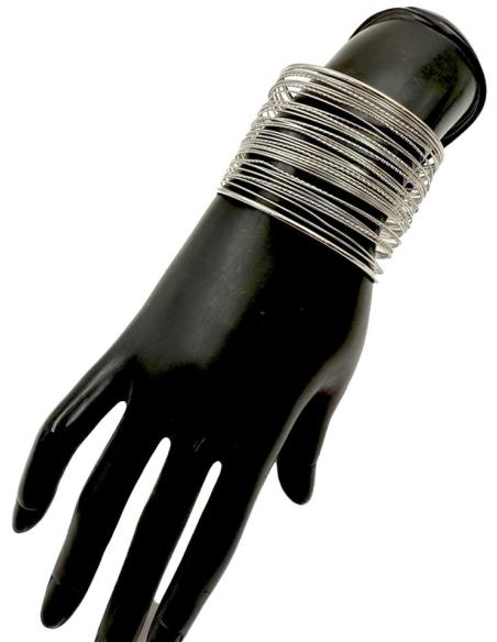 PULSERAS MUJER PLATEADAS ANCHAS AROS BOHOCHIC | ACCESORIOS DIA Y NOCHE