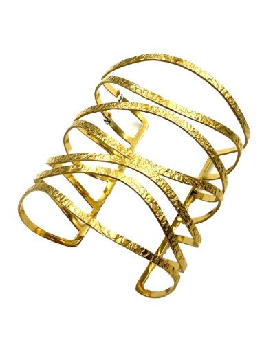 PULSERAS MUJER DORADAS ANCHAS CALADO ELEGANTE | INVITADA BODAS